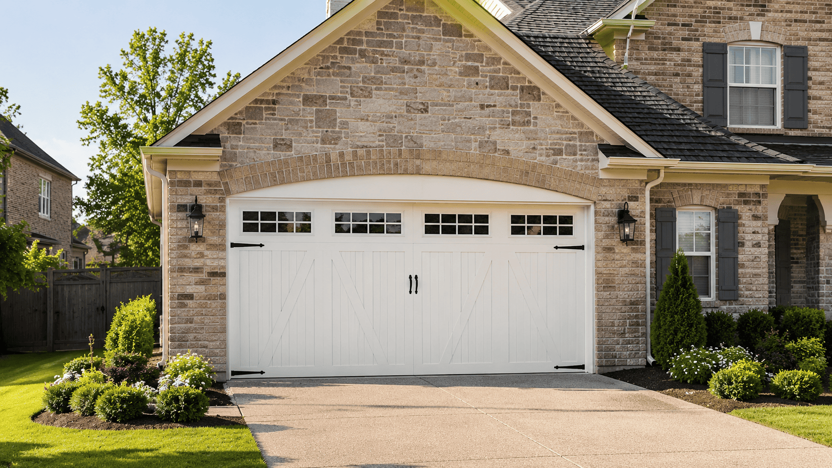 New carriage-style garage door installed on upscale home in Franklin, TN