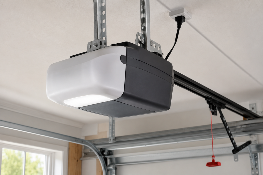 Garage door opener motor unit mounted on ceiling β opener repair service in Franklin TN