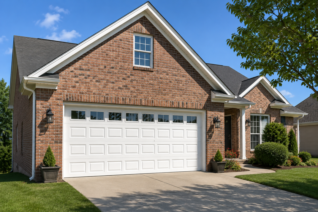 New garage door installed on suburban home exterior — new garage door installation in Franklin TN